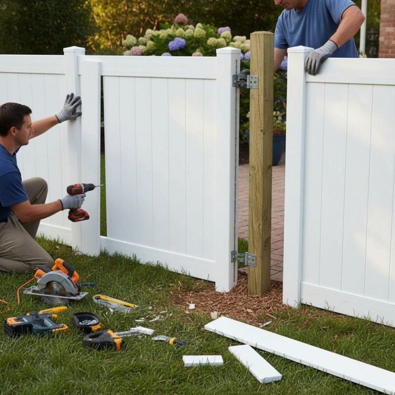 Vinyl Fence Installation detail